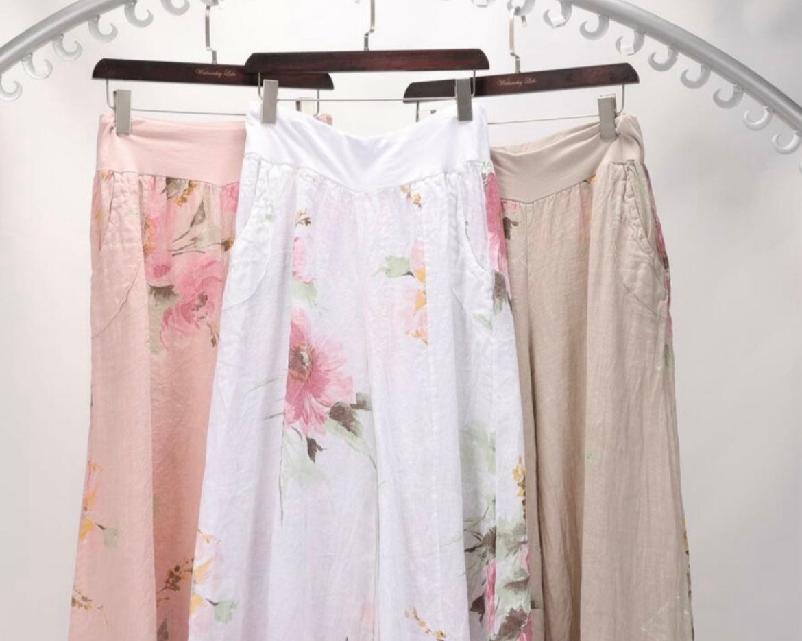 Wednesday Lulu - Floral Linen Pants - 3 Colours