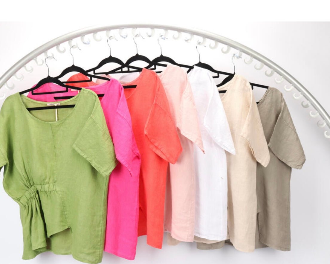 Wednesday Lulu - Short Sleeve Linen Top - 7 Colours