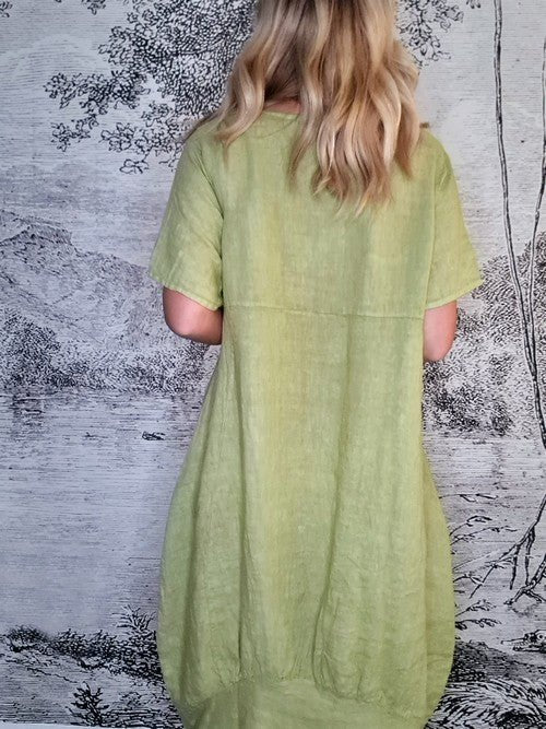 Helga May - Mid Sleeve Maxi Dress - Antique Lime