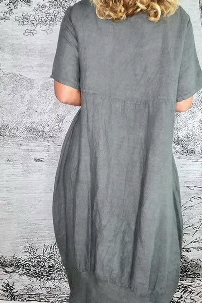 Helga May - Mid Sleeve Maxi Dress - Grey