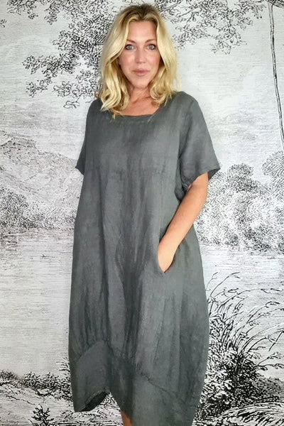 Helga May - Mid Sleeve Maxi Dress - Grey