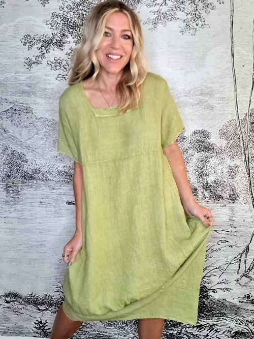 Helga May - Mid Sleeve Maxi Dress - Antique Lime